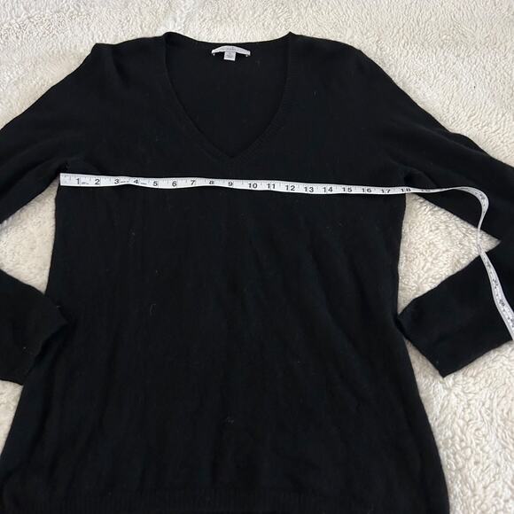 Caslon Womens Cashmere Sweater Size XL Black V Neck Long Sleeve Pullover Soft - Picture 5 of 7